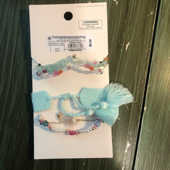 Cat & Jack NWT 3 Piece Girl's Bracelet Set Butterfly Bear Dream - Picture 4 of 4